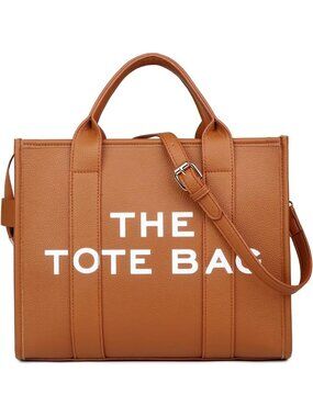Women Pu-brown Personalized Canvas Tote Bag with Zipper Mini Top-Handle